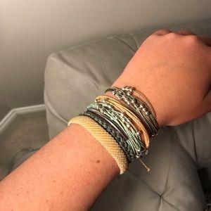 Pura Vida bracelet pack. yellow, blue, and gray